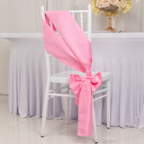 5 Pack Pink Lamour Satin Chair Sashes, Chair Bows - 6x106inch