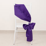 5 Pack Purple Lamour Satin Chair Sashes, Chair Bows - 6x106inch