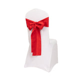 5 Pack Red Lamour Satin Chair Sashes, Chair Bows - 6x106inch