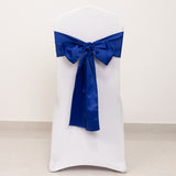 5 Pack Royal Blue Lamour Satin Chair Sashes, Chair Bows - 6x106inch