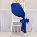 5 Pack Royal Blue Lamour Satin Chair Sashes, Chair Bows - 6x106inch