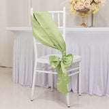 5 Pack Sage Green Lamour Satin Chair Sashes, Chair Bows - 6x106inch