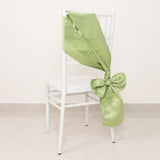 5 Pack Sage Green Lamour Satin Chair Sashes, Chair Bows - 6x106inch