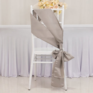 <h3 style="margin-left:0px;"><span style="background-color:transparent;color:#000000;">Luxurious Silver Lamour Satin Chair Sashes</span>