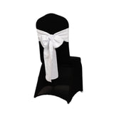 5 Pack White Lamour Satin Chair Sashes, Chair Bows - 6x106inch