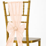 Blush tulle bow on gold chiavari chair wedding decor