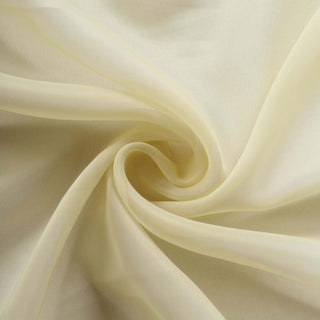 Yellow sheer fabric with a smooth, flowing texture. #whtbkgd