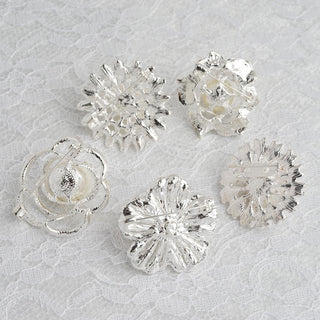 Add Sparkle to Your Decor with Assorted Silver Plated Rhinestone Brooches with Pearl Center