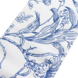 6"x108" White Blue French Toile Polyester Chair Sashes, Elegant Chair Ties for Weddings, Parties, Banquets