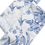 6"x108" White Blue French Toile Polyester Chair Sashes, Elegant Chair Ties for Weddings, Parties, Banquets