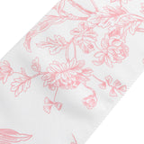 6x108inch White Pink French Toile Polyester Chair Sashes, Elegant Chair Ties for Weddings, Parties