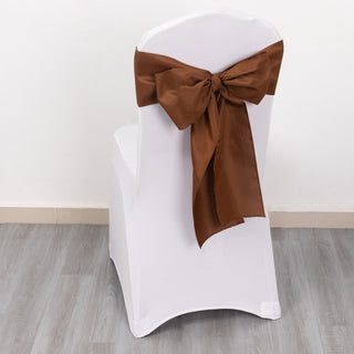 Enhance Your Event Decor with Cinnamon Brown Chair Sashes