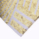 5 Pack Gold Diamond Glitz Sequin White Spandex Chair Sash Bands, Sparkly Geometric Stretchable Chair