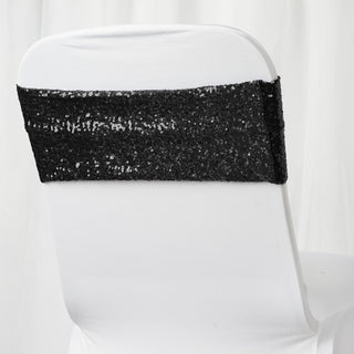Unleash Your Creativity with Black Sequin Spandex Chair Sashes