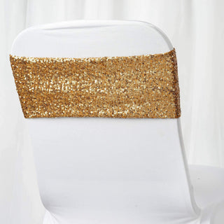 Durable and Affordable Gold Sequin Spandex Chair Sashes