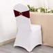 5 Pack Burgundy Spandex Chair Sashes with Gold Diamond Buckles, Elegant Stretch Chair Bands