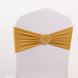 5 Pack Gold Spandex Chair Sashes with Gold Diamond Buckles, Elegant Stretch Chair Bands and Slide