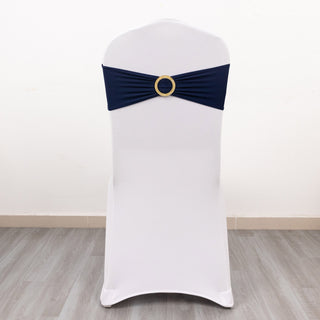 Elevate Your Event Decor with Navy Blue Spandex Chair Sashes