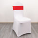 5 Pack Red Spandex Chair Sashes with Gold Diamond Buckles, Elegant Stretch Chair Bands and Slide On 
