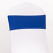 5 Pack Royal Blue Spandex Chair Sashes with Gold Diamond Buckles, Elegant Stretch Chair Bands