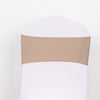 5 Pack | Nude Spandex Stretch Chair Sashes with Silver Diamond Ring Slide Buckle | 5x14inch
