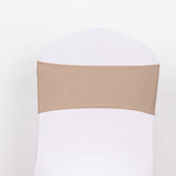 5 Pack | Nude Spandex Stretch Chair Sashes with Silver Diamond Ring Slide Buckle | 5x14inch
