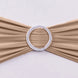 5 Pack | Nude Spandex Stretch Chair Sashes with Silver Diamond Ring Slide Buckle | 5x14inch#whtbkgd