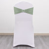 5 Pack | Sage Green Spandex Stretch Chair Sashes with Silver Diamond Ring Slide Buckle