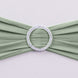5 Pack | Sage Green Spandex Stretch Chair Sashes with Silver Diamond Ring Slide Buckle#whtbkgd