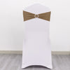 5 Pack | Taupe Spandex Stretch Chair Sashes with Silver Diamond Ring Slide Buckle