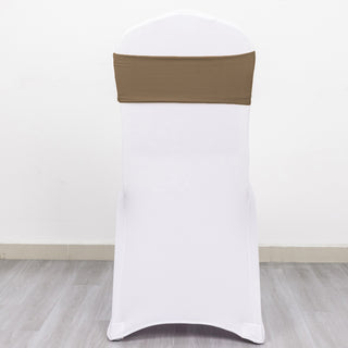 Enhance Your Event Decor with Taupe Spandex Stretch Chair Sashes