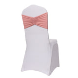 5 Pack Dusty Rose Wide Ruffled Fitted Spandex Chair Sash Band