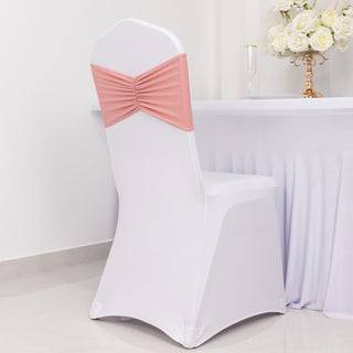 <span style="background-color:transparent;color:#000000;">Versatile Dusty Rose Ruffled Fitted Chair Sash Bands</span>