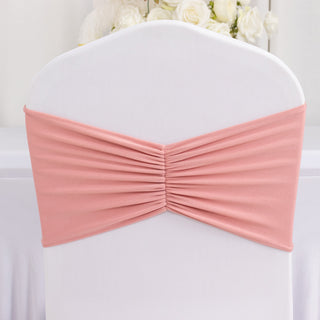 <span style="background-color:transparent;color:#000000;">Beautiful Dusty Rose Ruffled Spandex Chair Sash Bands</span>