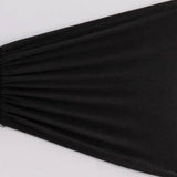 5 Pack Black Wide Ruffled Fitted Spandex Chair Sash Band#whtbkgd