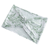 5 Pack Wide Spandex Chair Sashes in White Dusty Sage Green French Toile – Stylish