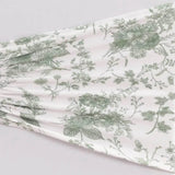 5 Pack Dusty Sage Green Floral Print Wide Ruffled Fitted Spandex Chair Sash Band#whtbkgd