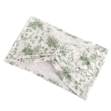 5 Pack Dusty Sage Green Floral Print Wide Ruffled Fitted Spandex Chair Sash Band#whtbkgd