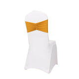 5 Pack Gold Wide Ruffled Fitted Spandex Chair Sash Band