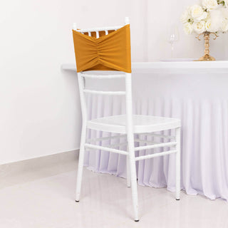 <h3 style="margin-left:0px;"><strong>Easy To Use Gold Spandex Chair Sashes For All Events</strong>