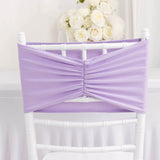 5 Pack Lavender Lilac Wide Ruffled Fitted Spandex Chair Sash Band 