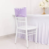 5 Pack Lavender Lilac Wide Ruffled Fitted Spandex Chair Sash Band 