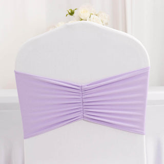 <h3 style="margin-left:0px;"><strong>Beautiful Lavender Lilac Ruffle Pleated Spandex Chair Sash Bands</strong>