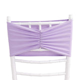 5 Pack Lavender Lilac Wide Ruffled Fitted Spandex Chair Sash Band 