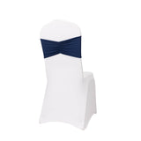 5 Pack Navy Blue Wide Ruffled Fitted Spandex Chair Sash Band