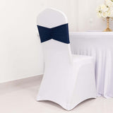 5 Pack Navy Blue Wide Ruffled Fitted Spandex Chair Sash Band