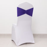 5 Pack Purple Wide Ruffled Fitted Spandex Chair Sash Band