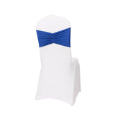 5 Pack Royal Blue Wide Ruffled Fitted Spandex Chair Sash Band