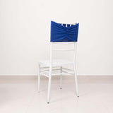 5 Pack Royal Blue Wide Ruffled Fitted Spandex Chair Sash Band