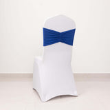 5 Pack Royal Blue Wide Ruffled Fitted Spandex Chair Sash Band